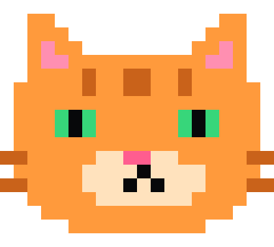 pixel-art orange cat